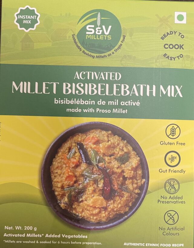 Ready To Cook Activated Millet Bisibelebath Mix S V Millets