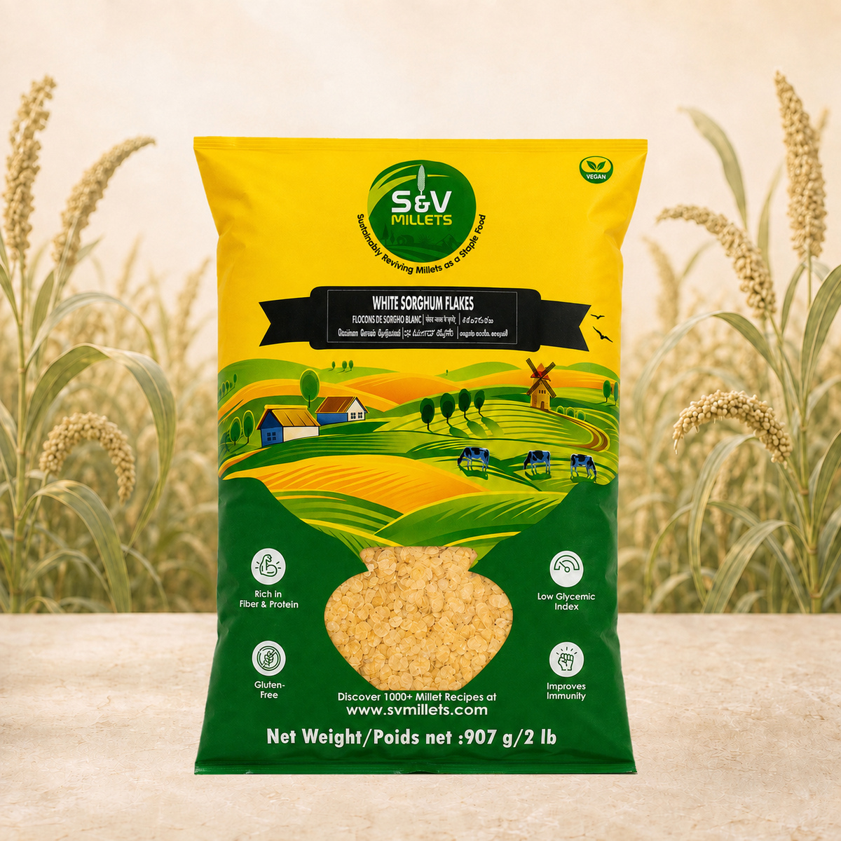 White Sorghum Flakes (Poha)