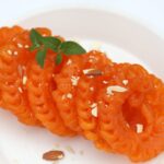 Stack of hot Indian style Jangri sweets